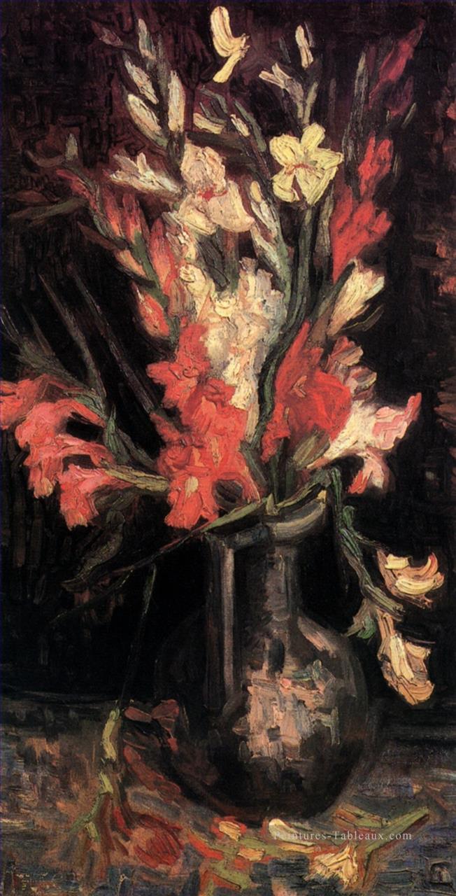 Vase aux Glaïeuls Rouges 2 Vincent van Gogh Peintures à l'huile
